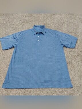 Greg Norman Play Dry XL Polo Shirt blue monochromatic pattern short sleeve